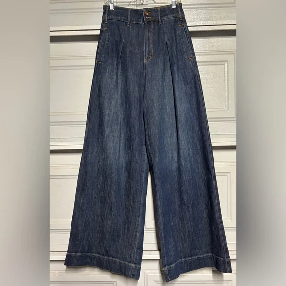 Pilcro antrhopologie Dark Blue Flare Jeans - Picture 1 of 10